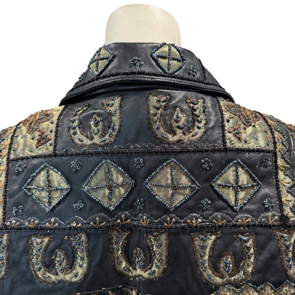 Chico’s Beaded And Embroidered Patchwork Leather … - image 8